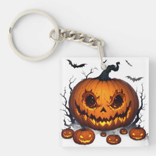 Massive Halloween Pumpkin With Glowing Eyes 👻 Keychain