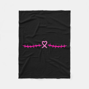 Mastectomy Breast Cancer Survivor Pink Ribbon Fleece Blanket