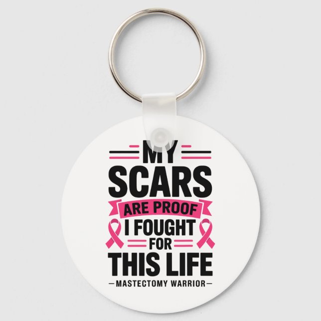 Mastectomy Funny Breast Cancer 1  Keychain (Front)