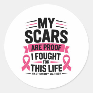 Mastectomy Funny Breast Cancer Survivor  Classic Round Sticker