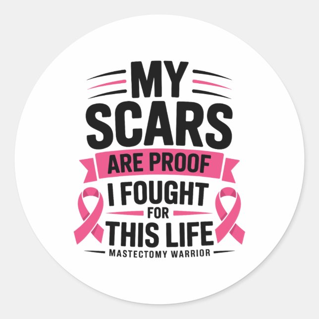 Mastectomy Funny Breast Cancer Survivor  Classic Round Sticker (Front)