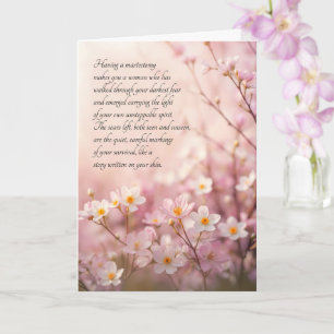 Mastectomy Get Well Pink and White Blossoms Card