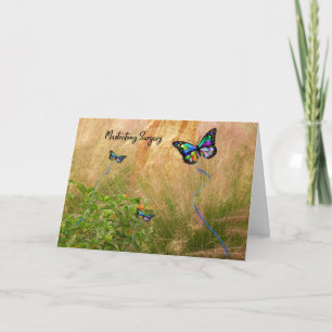 Mastectomy Surgery with Colourful Butterflies Card