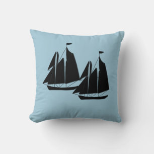 Masted Sailboats Throw Pillow