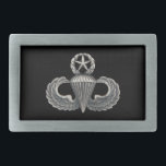 Master Airborne Belt Buckle<br><div class="desc">Original photo of a Master Airborne badge Background colour and image size/location can be customized</div>