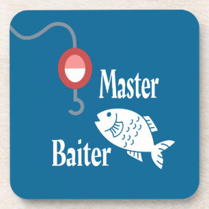 Master Baiter Fishing Funny Novelty Fish Joke Coaster