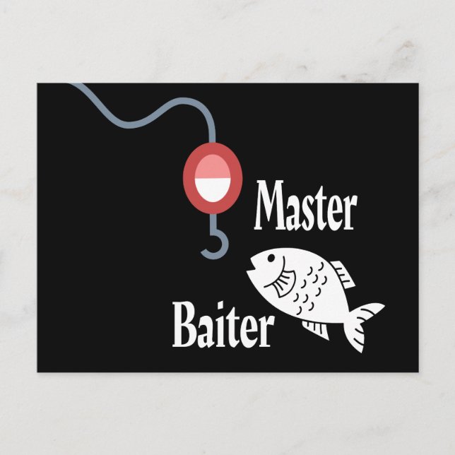 Master Baiter Fishing Funny Postcard (Front)