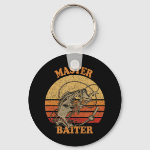 Master Baiter Vintage Bass Fishing Funny Camping T Keychain