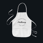 Master Baker Established year Custom Name Kids Kids Apron<br><div class="desc">Lots of talent coming out of that kitchen. Encourage the little Master Baker in your life to keep those sweet treats coming with this personalized, modern and unique apron. Customize the words and established year as you need. Comes in different colours and sizes. Stylish typography style treatment. Makes for a...</div>