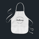 Master Baker Established year Custom Name Kids Kids Apron<br><div class="desc">Lots of talent coming out of that kitchen. Encourage the little Master Baker in your life to keep those sweet treats coming with this personalized, modern and unique apron. Customize the words and established year as you need. Comes in different colours and sizes. Stylish typography style treatment. Makes for a...</div>