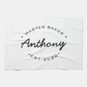 Master Baker Established year Custom Name Kitchen Towel