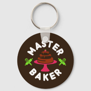 Master Baker Minimal Chocolate Cake Keychain