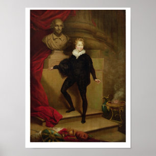 Master Betty as Hamlet before a bust of Shakespear Poster