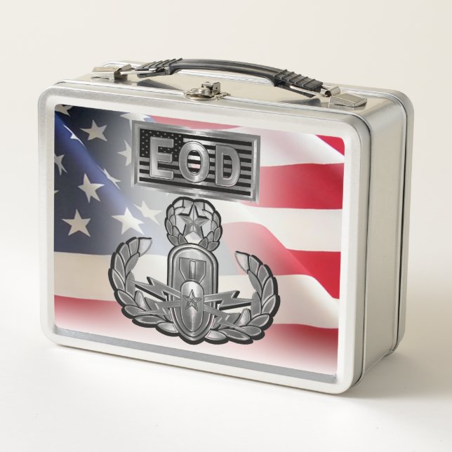 “Master Blaster” EOD with American Flag Metal Lunch Box (Front)