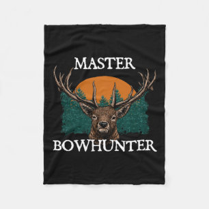 Master Bowhunter Fathers Day Hunting Parents Hunte Fleece Blanket