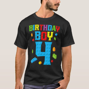 Master Builder 4th Birthday Boy 4 Four Year Buildi T-Shirt