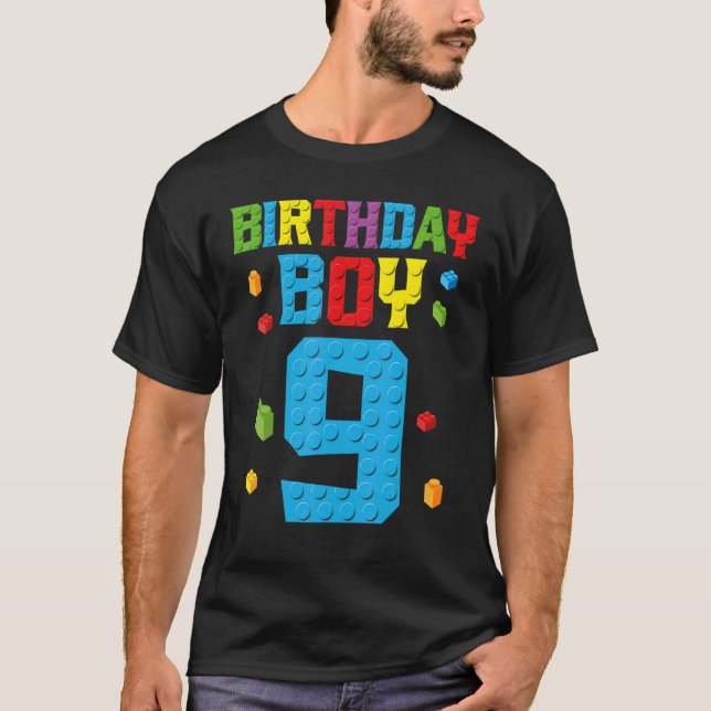 Master Builder 9th Birthday Boy Nine 9 Year Buildi T-Shirt (Front)