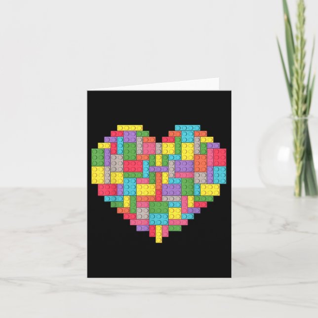 Master Builder Block Brick Building Heart Card (Front)