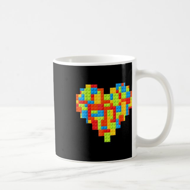 Master Builder Block Brick Building Heart Coffee Mug (Right)