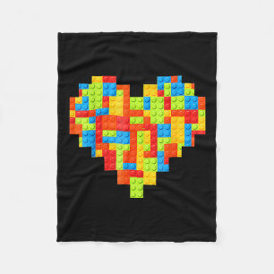 Master Builder Block Brick Building Heart Fleece Blanket