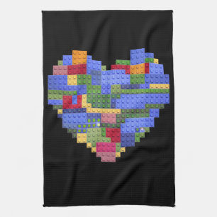 Master Builder Block Brick Building Heart Valentin Kitchen Towel