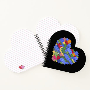 Master Builder Block Brick Building Heart Valentin Notebook