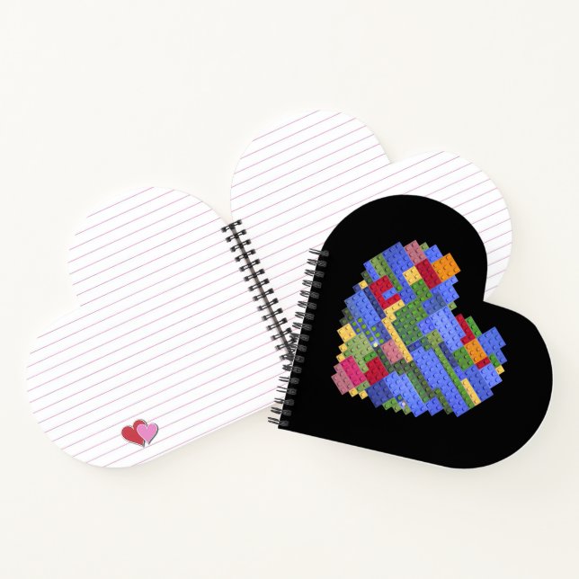 Master Builder Block Brick Building Heart Valentin Notebook (Inside)