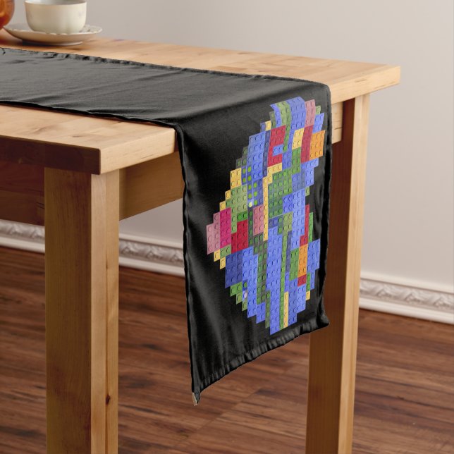 Master Builder Block Brick Building Heart Valentin Short Table Runner (In Situ)