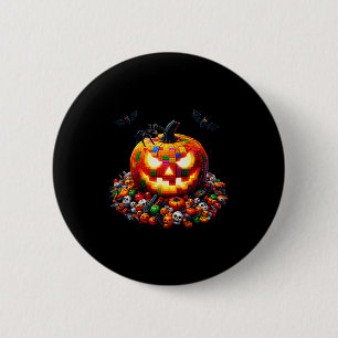 Master Builder Blocks Bricks Building Pumpkin Hall 2 Inch Round Button