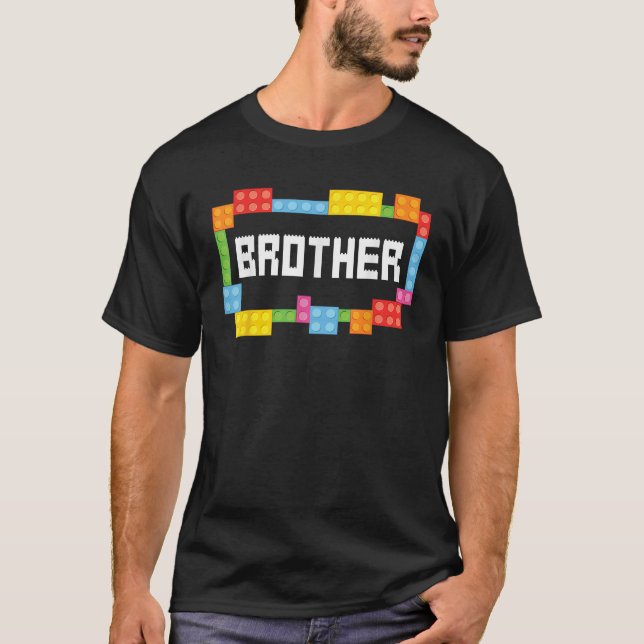 Master builder Brother Bricks Blocks Building Fami T-Shirt (Front)