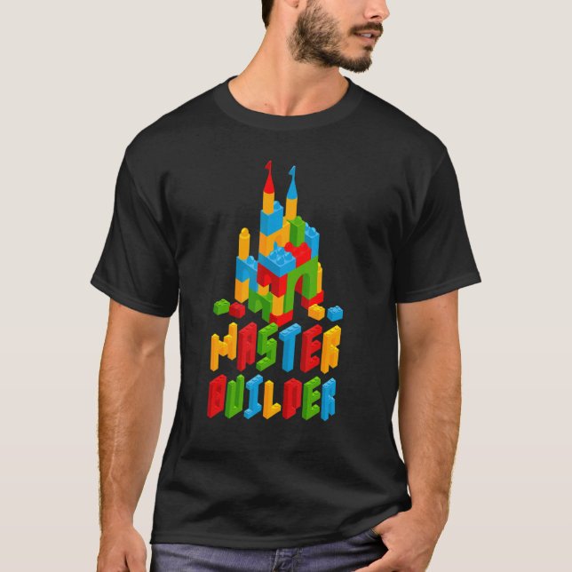 Master Builder Building Block Bricks  Kids Boys Gi T-Shirt (Front)