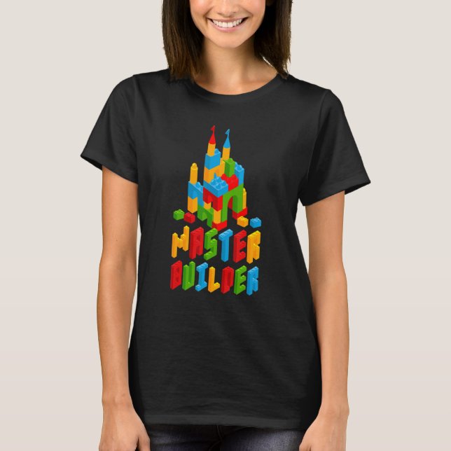 Master Builder Building Block Bricks  Kids Boys Gi T-Shirt (Front)