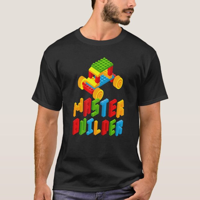 Master Builder Building Block Bricks  Kids Boys Gi T-Shirt (Front)