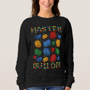 Master Builder  Building Blocks  For Boys Kids Men Sweatshirt