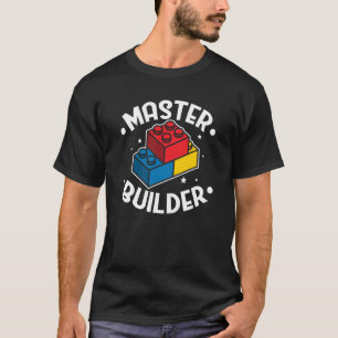 Master Builder Building Blocks Men Women Youth  4 T-Shirt