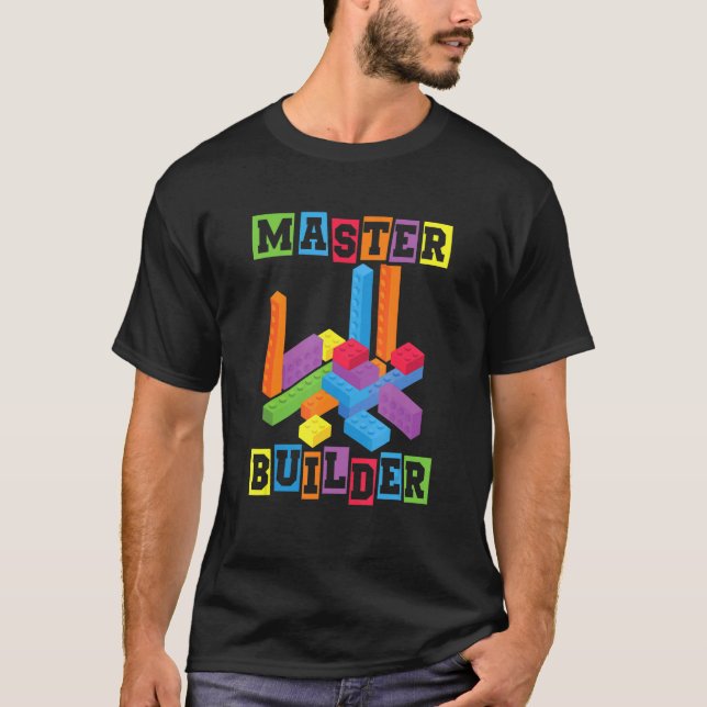 Master Builder Building Blocks Toy Bricks T-Shirt (Front)