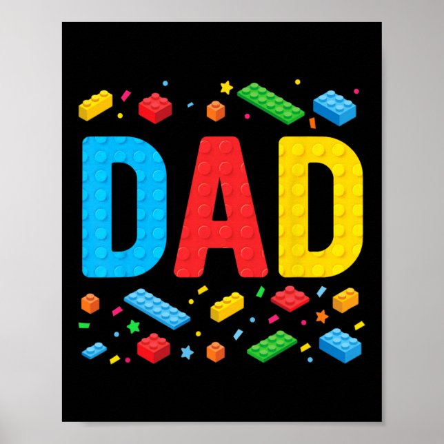 Master Builder Building Bricks Blocks Family Fathe Poster (Front)