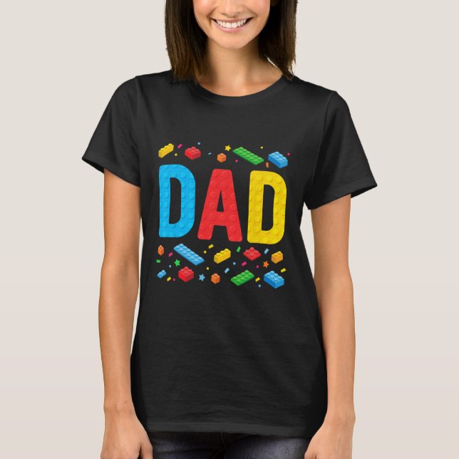 Master Builder Building Bricks Blocks Family Fathe T-Shirt (Front)
