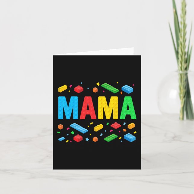 Master Builder Building Bricks Blocks Funny Mother Card (Front)