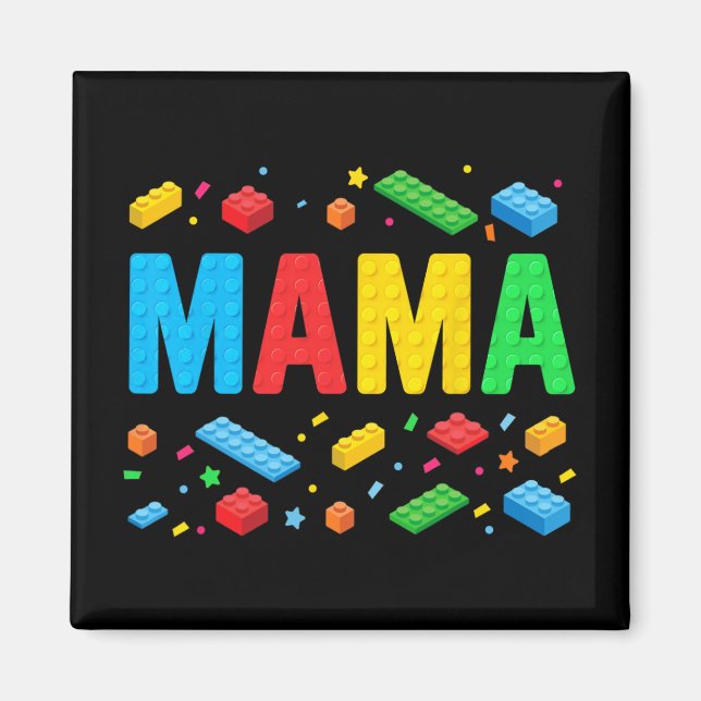 Master Builder Building Bricks Blocks Funny Mother Magnet (Front)
