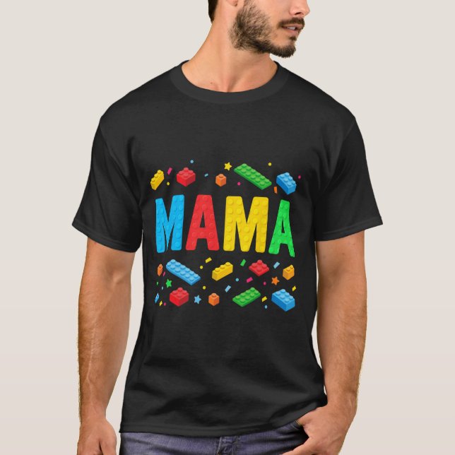 Master Builder Building Bricks Blocks Funny Mother T-Shirt (Front)
