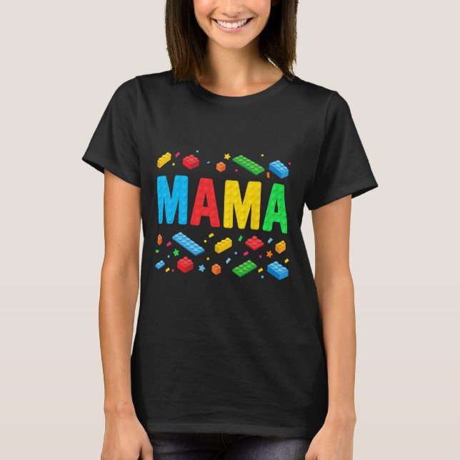 Master Builder Building Bricks Blocks Funny Mother T-Shirt (Front)
