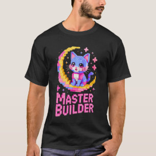 Master Builder Cat Lover Building Bricks Blocks Ki T-Shirt