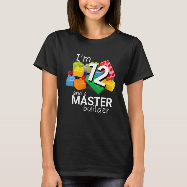 Master Builder Cute Block Building 12th Birthday B T-Shirt (Front)
