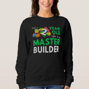 Master Builder Cute Block Building 2nd Birthday Fo Sweatshirt
