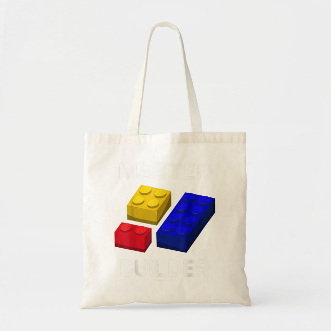 Master Builder Cute Block Building Kids Toys Brick Tote Bag (Front)