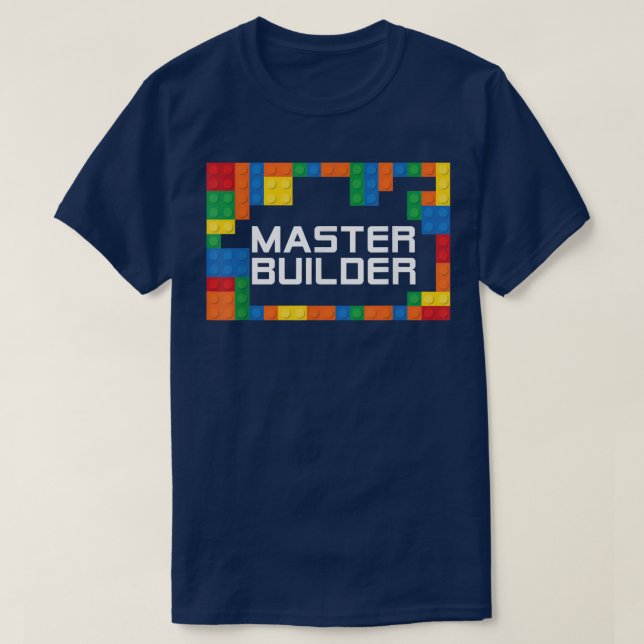 Master Builder Engineer Big Building Blocks Build  T-Shirt (Design Front)