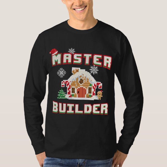Master Builder Gingerbread House Construction Deco T-Shirt (Front)
