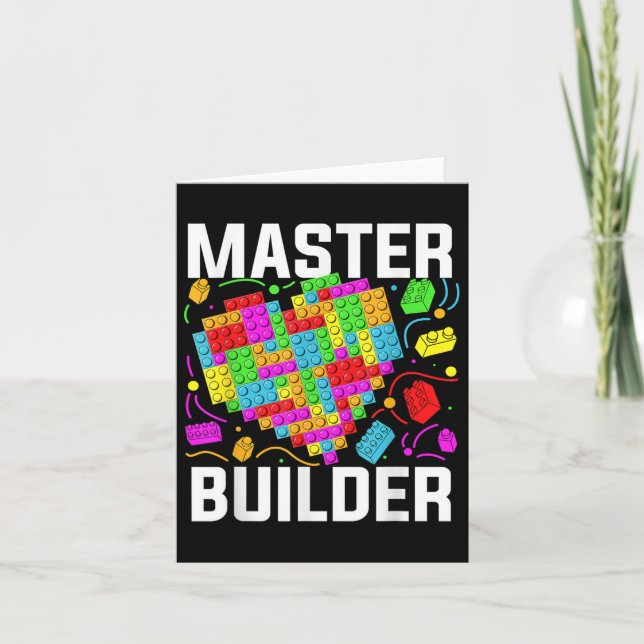 Master Builder Heart Block Brick Building Card (Front)