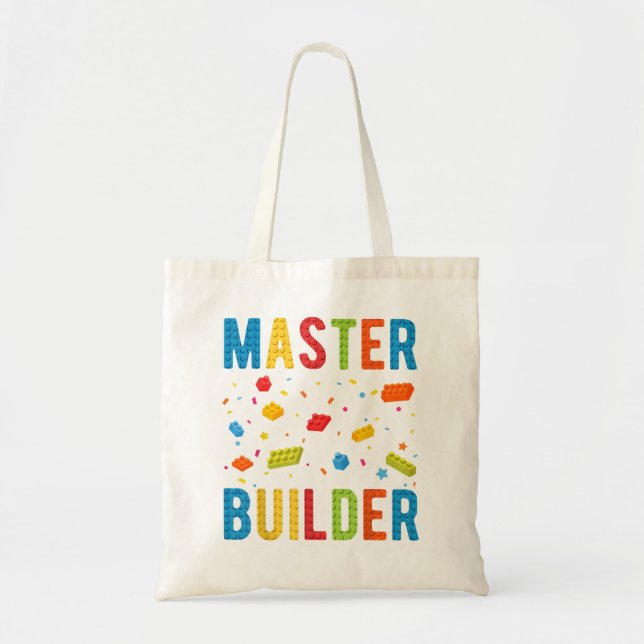 Master Builder Kids Building Blocks Brick Builder  Tote Bag (Front)